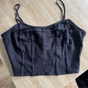 Free People Black Cropped Tank Top